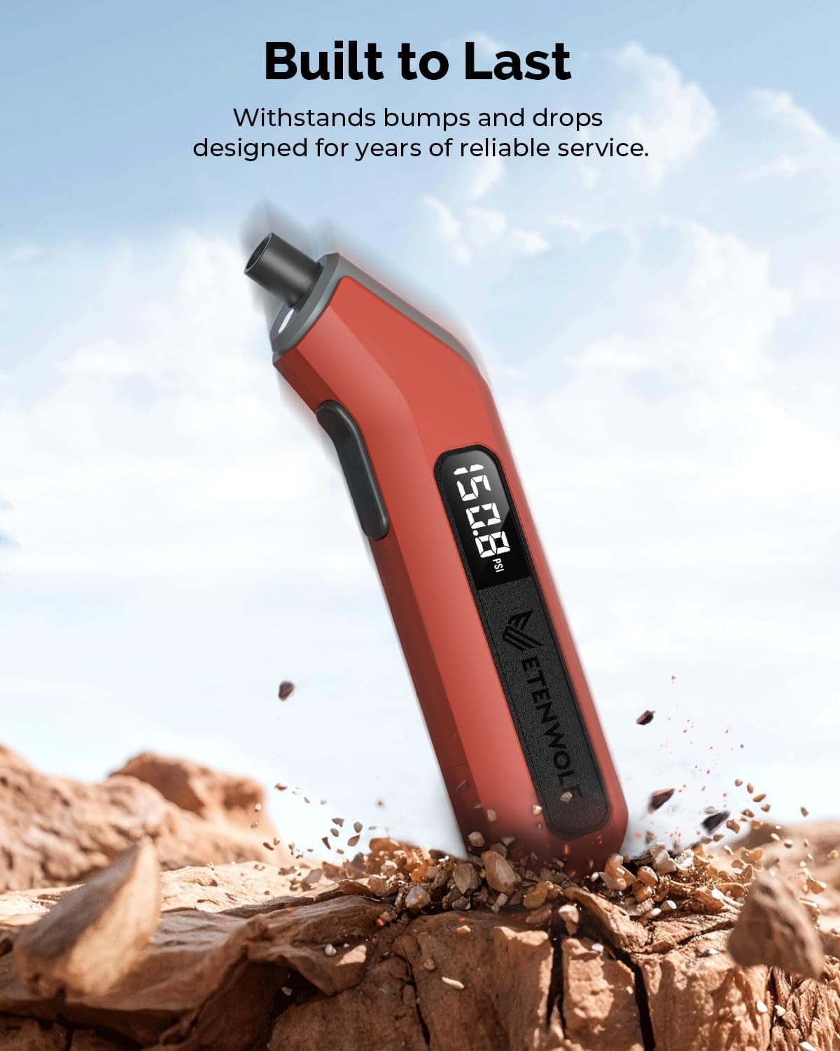 ETENWOLF T300 Digital Tire Pressure Gauge 3-200 PSI, Industrial Tire Gauge Calibrated to ANSI B40.7 Grade 2A(Plus-Minus 0.5%), Replaceable AAA Batteries (Vivid Orange) - Image 8