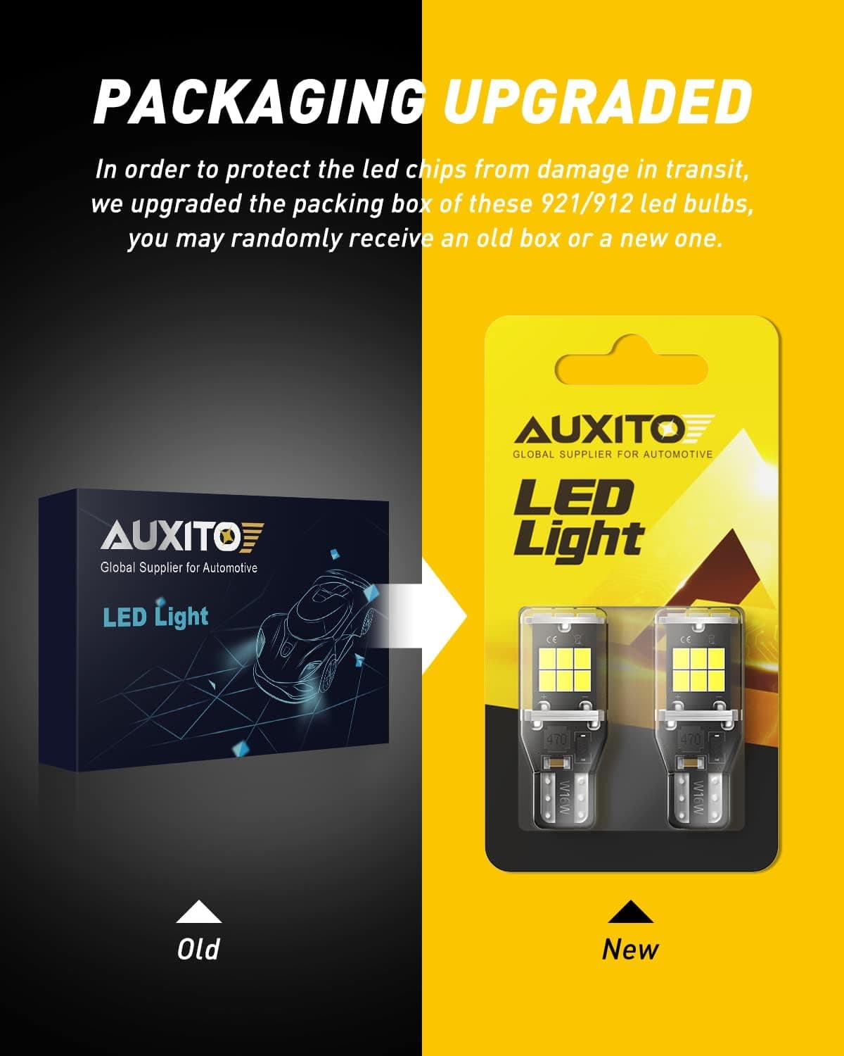 AUXITO 912 921 LED Bulb for Backup Light Reverse Lights High Power 2835 15-SMD Chipsets Error Free T15 906 922 W16W Bulbs, 6000K White, Exterior Light Bulbs (Upgraded, Pack of 2) White 921 - Image 6