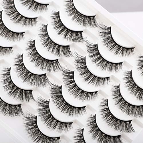 Newcally Lashes False Eyelashes Cat Eyes Wispy Natural Faux Mink Lashes 14 Pairs Pack Light Volume Short Fake Eye Lashes Multipack - Image 3