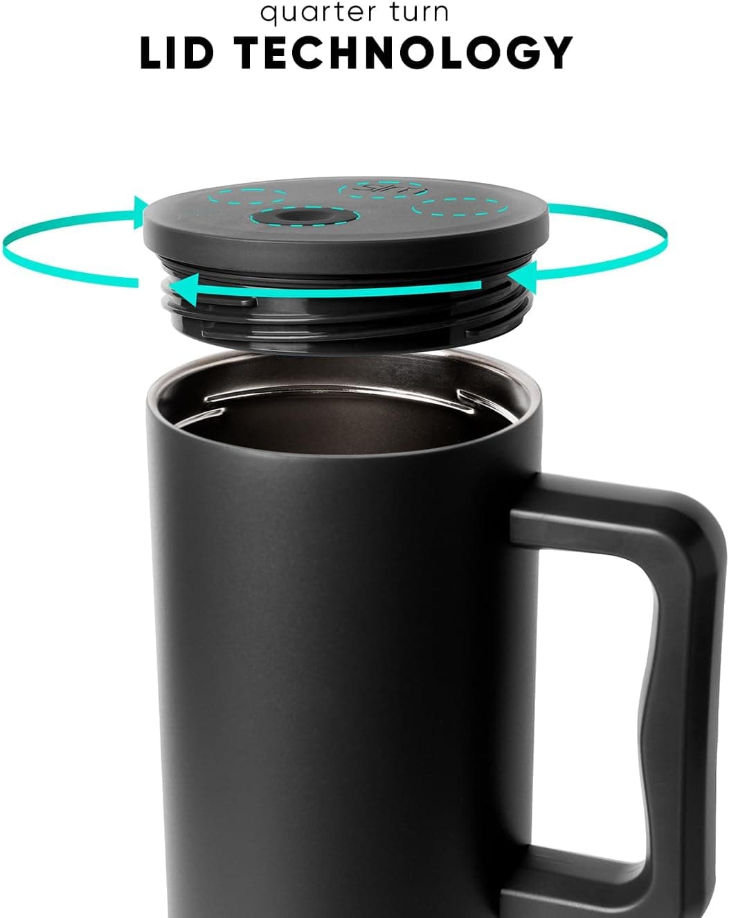 Simple Modern 40 oz Trek Tumbler with Handle and Straw Lid | Cup Holder Friendly Insulated Stainless Steel Travel Mug | Midnight Black - Midnight Black 40 Ounces - Image 8