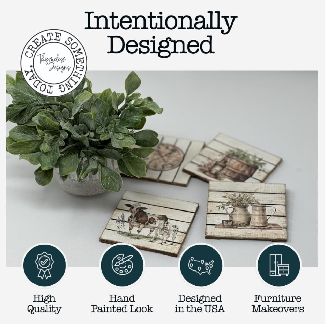 Rub on Transfers for Crafts and Furniture | 3 Design Sheets 6”x 12” | Home Decor Transfers | Furniture and Craft Decals | by Thymeless Designs (Farmhouse) - Image 4