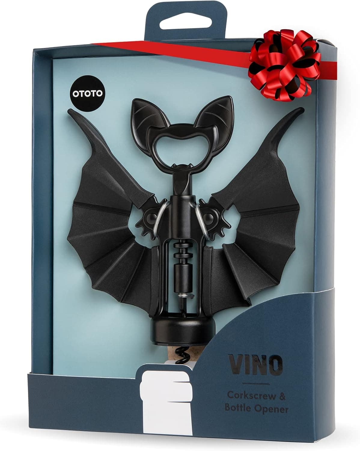 OTOTO Vino Spooky Bat 2-in-1 Wine & Beer Opener, Corkscrew & Bottle Opener - Goth Wine Accessories & Gifts for Wine Lovers - Image 2