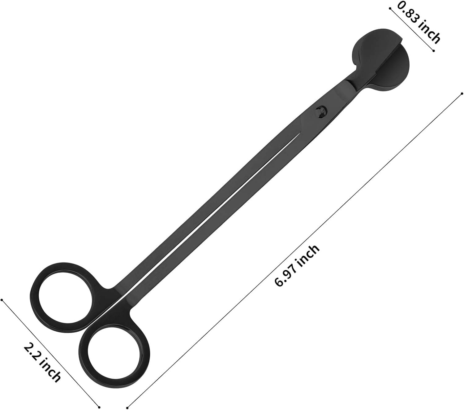 CHEFBEE Candle Wick Trimmer, Polished Stainless Steel Wick Clipper Cutter, Scissors, Reaches Deep Into Candles to Cut Spent Cord, Allow Cleaner Burn and Prevent Soot Buildup (Black) - Image 3
