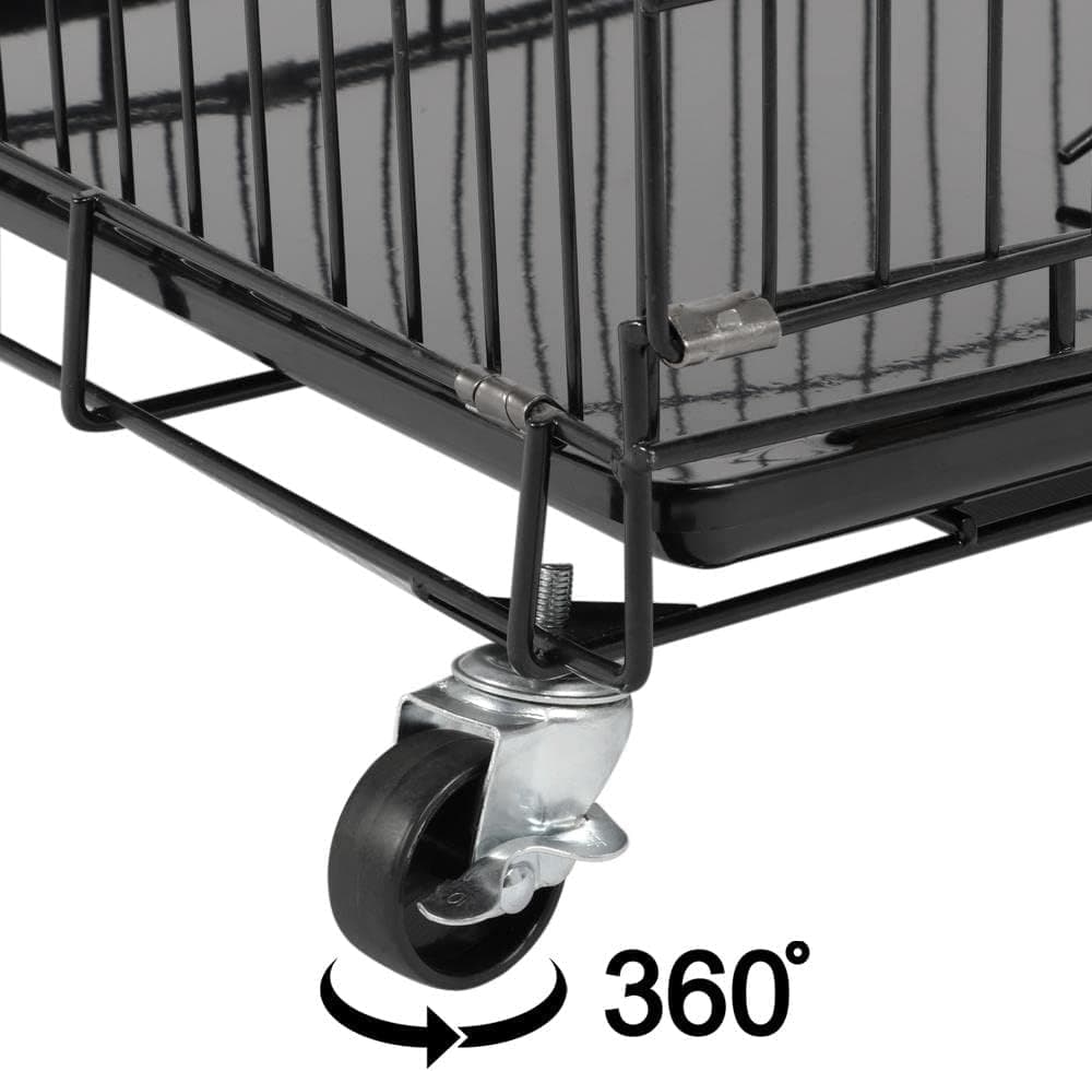 Yaheetech 49'' Collapsible Cat Cage 4-Tier Metal Cat Kennel Ferret Enclosure Chinchilla Cage with Rotating Casters/Ramp/Ladders/Hammock for Indoor Kitten - Image 8