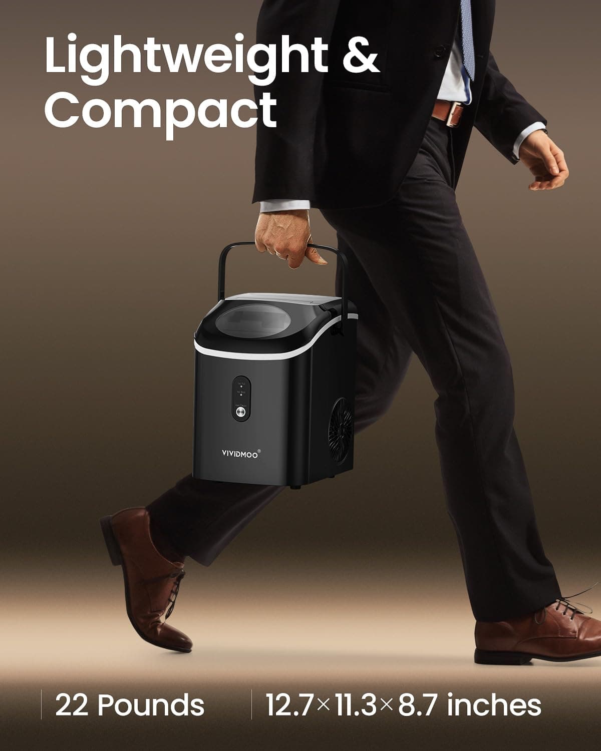 Nugget Ice Maker Countertop, 34lbs/Day, Portable Sonic Pebble Ice Maker with Self-Cleaning, Fast Ice in 6 Mins, Compact Crushed Pellet Ice Machine for Home/Office/Kitchen/RV/Camping, Black Black ICE - Image 8