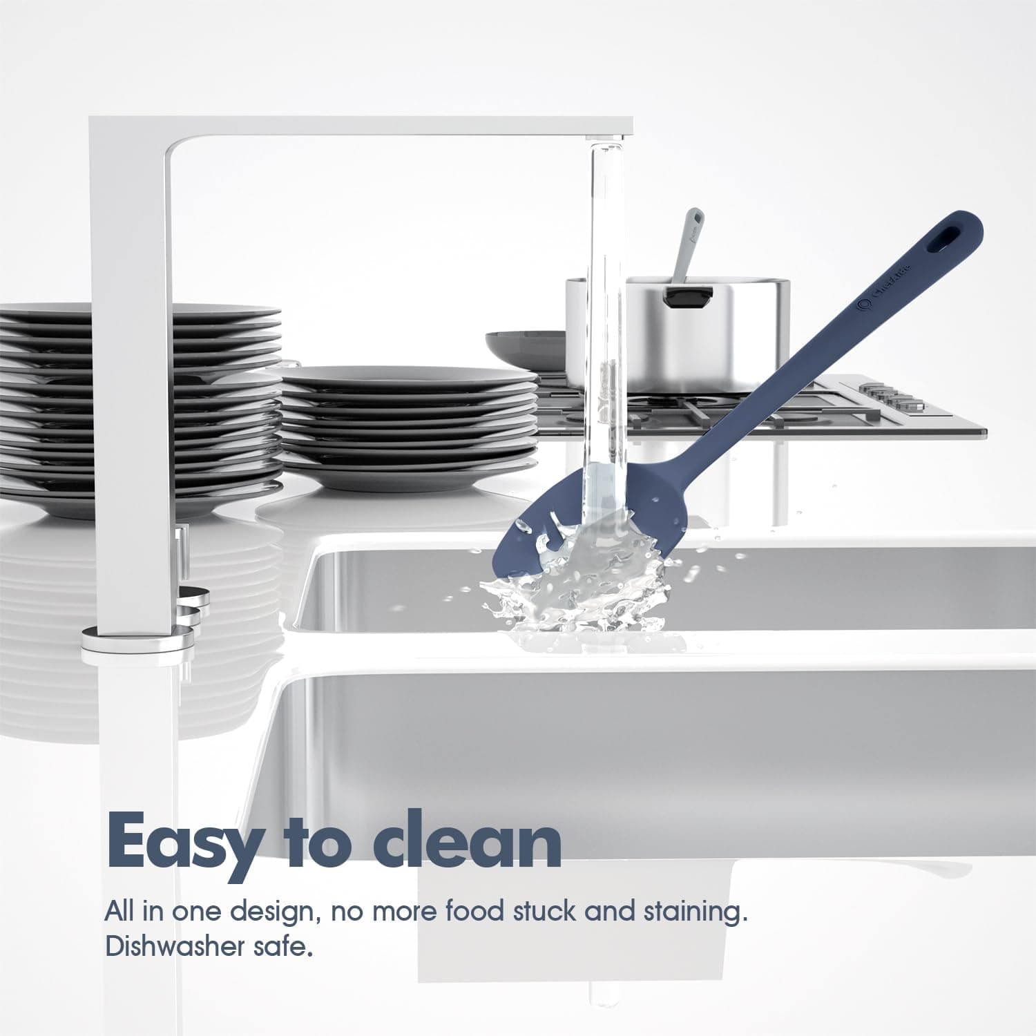 5 Piraso Silicone Spatula Set, Food Grade Rubber Spatula, Upgrade Strong Handle na may Ergonomic Grip, Heat Resistant Hanggang 600°F para sa Nonstick Cookware, Cooking Set-5 Neutral - Image 6