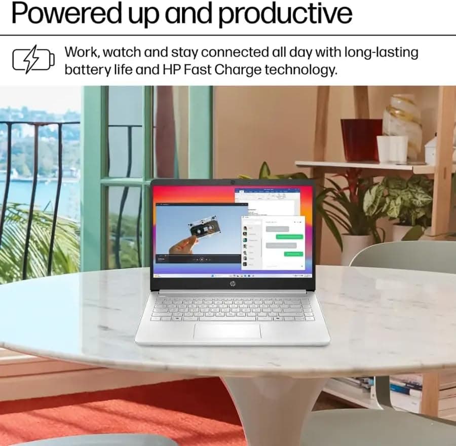 HP 2025 14" Laptop Computer, Intel N150, 16 GB RAM, 512 GB Storage(128GB eMMC + 128GB UFD + 256GB MSD), Copilot AI, Wi-Fi 6, BT 5.4, HD Cam, 1 Year Office 365, Windows 11 Pro, Accessories, Silver Natural Silver - Image 7