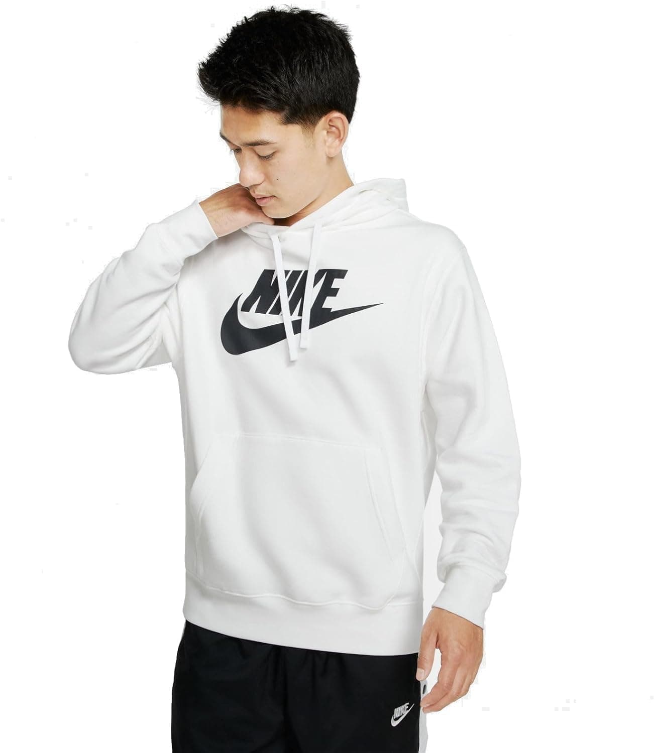 Nike mens Sportswear Club Pullover HoodieHoodie X-Large White/Black - Image 5