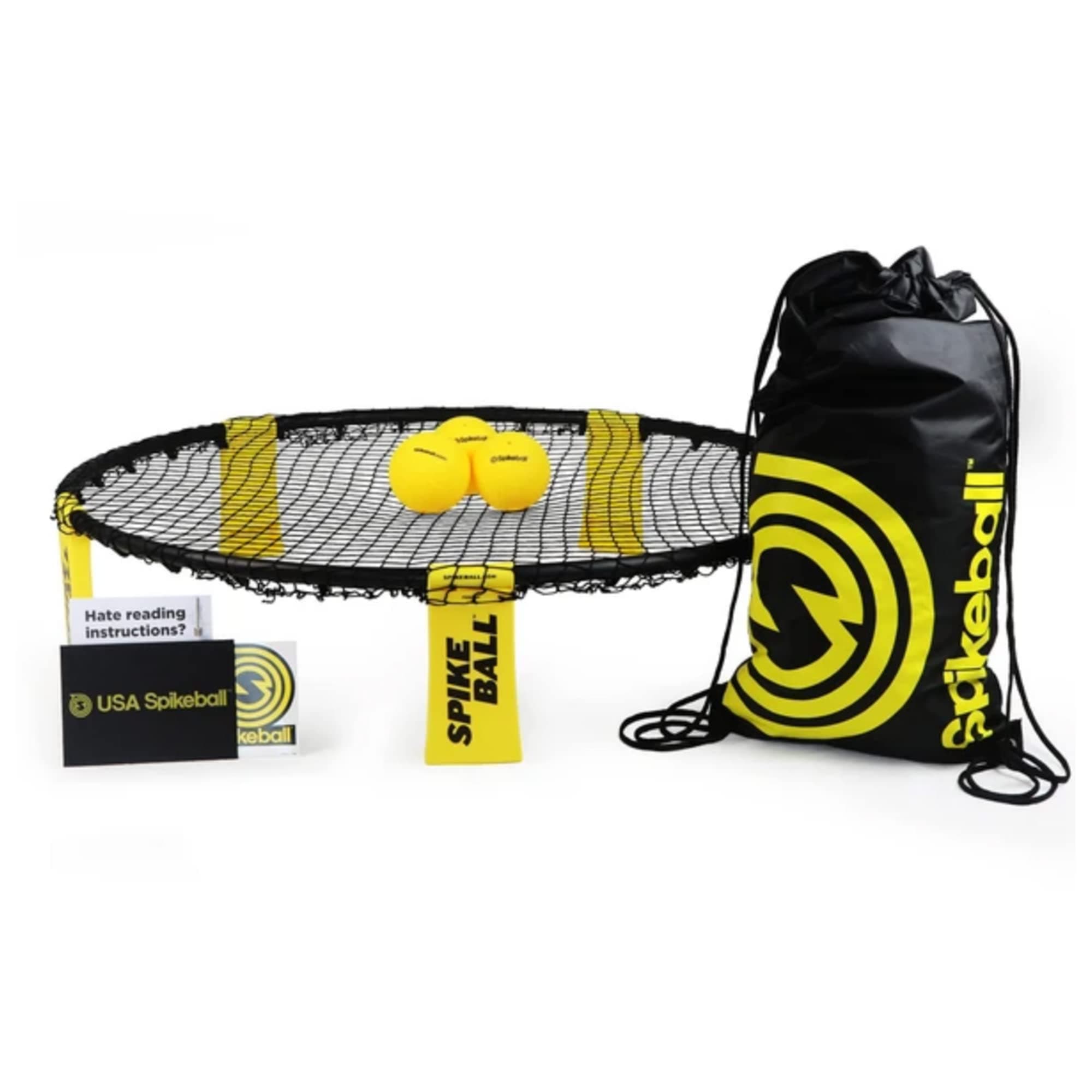 Spikeball 3 Ball Original Roundnet Game Set - Includes 3 Balls, net and Bag Black/Yellow Single