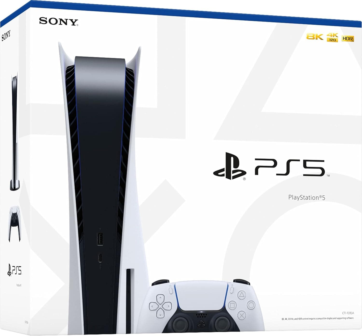 Sony Playstation 5 Disc Version PS5 Console - 4K-TV Gaming, 120Hz 8K Output, 16GB GDDR6, 825GB SSD, WiFi 6, Bluetooth 5.1 (Renewed) White - Image 4