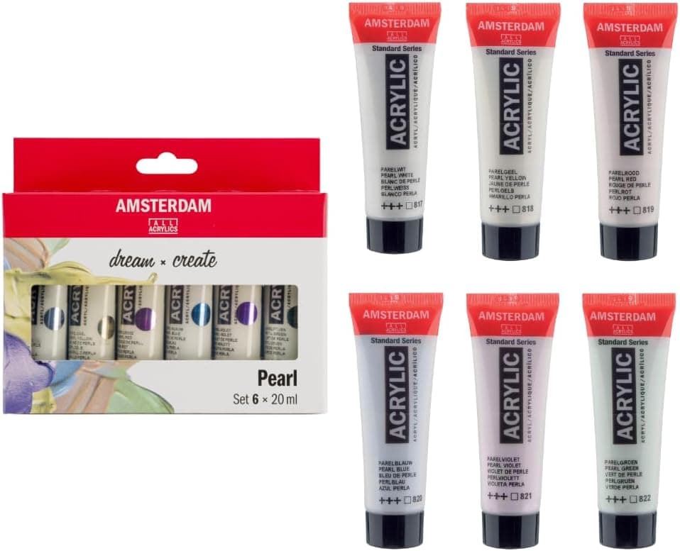 Amsterdam Acrylic Standard Series Paint Set 6x20ml, Pearl - Image 2