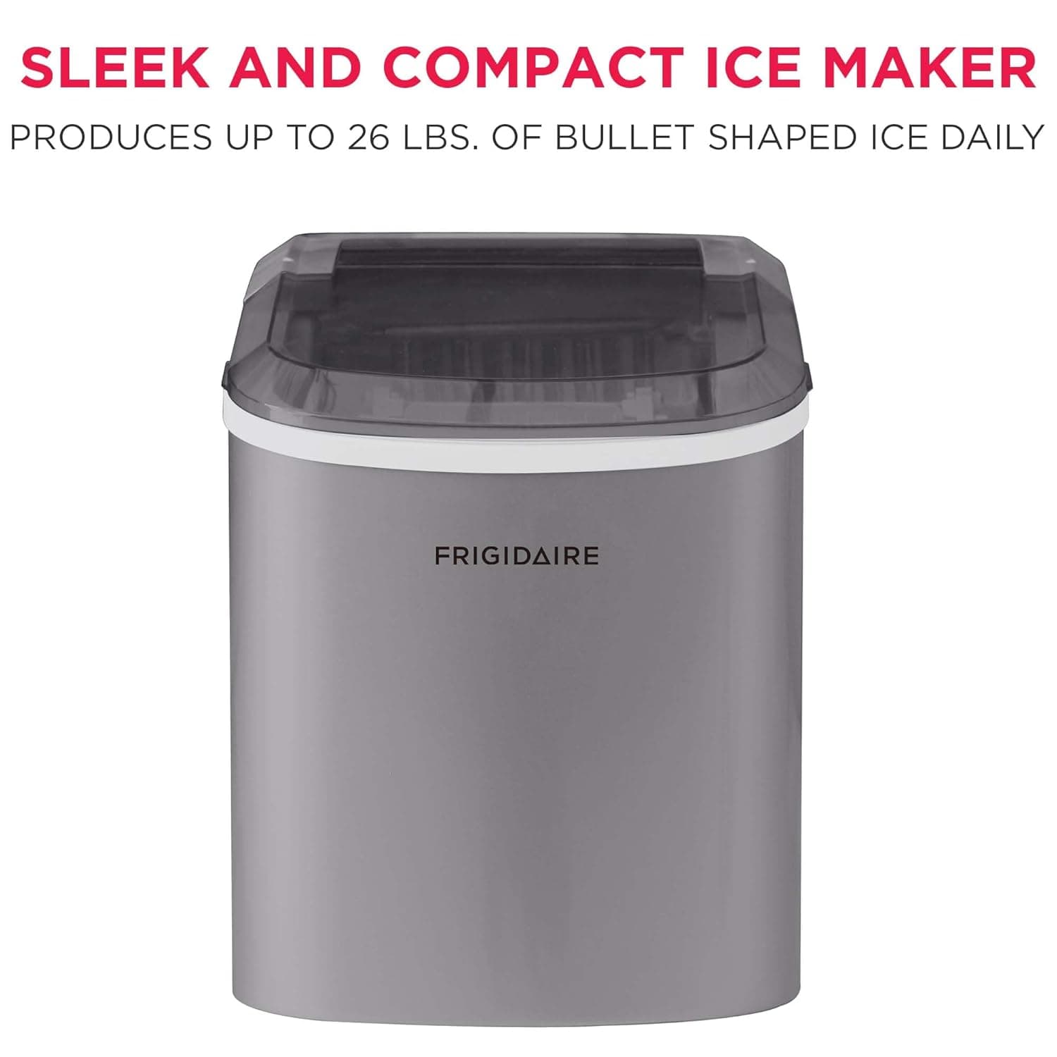 FRIGIDAIRE EFIC189-Silver Compact Ice Maker, 26 lb per Day, Silver - Image 3