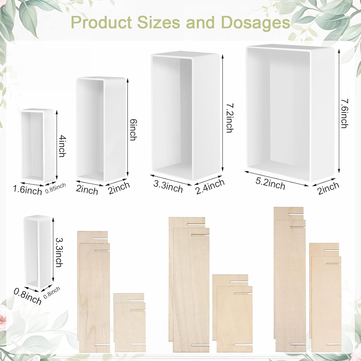 Large Resin Molds, Rectangle Silicone Molds for Epoxy Resin, 5 PCS Cuboid Resin Moulds with Wooden Support, Deep Casting Molds for Preserving Flowers, Insect Specimens, DIY Gifts, Furniture Decoration Rectangle Resin Molds - Image 3