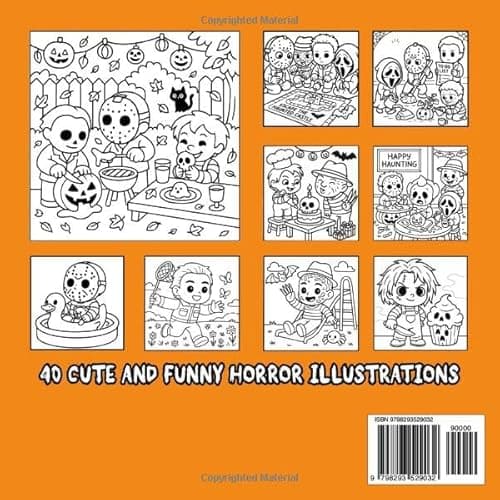 Cutest Serial Killers: 40 Coloring Pages Spooky, Cute And Funny Horror Coloring Book for Adults Relaxation and Stress Relief - Perfect for Fans of Dark Humor and Twisted Fun - Image 2