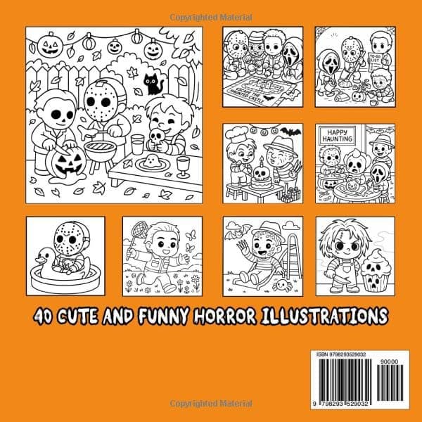 Cutest Serial Killers: 40 Coloring Pages Spooky, Cute And Funny Horror Coloring Book for Adults Relaxation and Stress Relief - Perfect for Fans of Dark Humor and Twisted Fun - Image 3