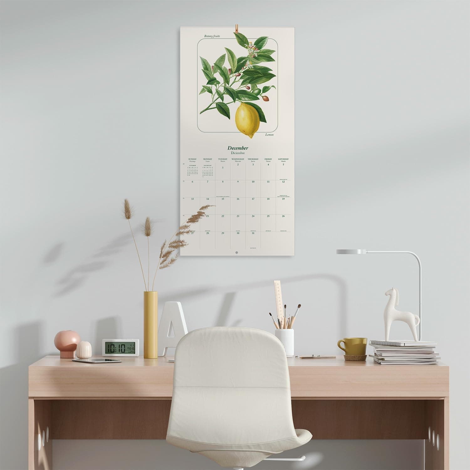 Calendario Botánico de Pared 2026 12" x 12" Sin Plástico FSC® - Comienza la Semana el Domingo | Planificador Familiar Calendario de Frutas 2026 Frutas Botánicas 20206 - Image 5