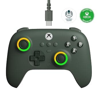Amazon.com: 8BitDo Ultimate C Wired Controller for Xbox with Hall Effect Joysticks and Triggers, RGB Lighting Fire Ring, Compatible with Xbox Series X|S, Xbox One, Windows 10/11- Officially Licensed (Dark Green) : Everything Else - Image 2