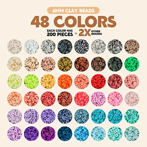 Pizooro Clay Beads 3 Boxes Bracelet Making Kit, 10500pcs Beads for Jewelry Making, Round Letter Beads with Charm and Elastic Strings, Friendship Bracelets Holiday Gifts for Girls Adults - Image 5