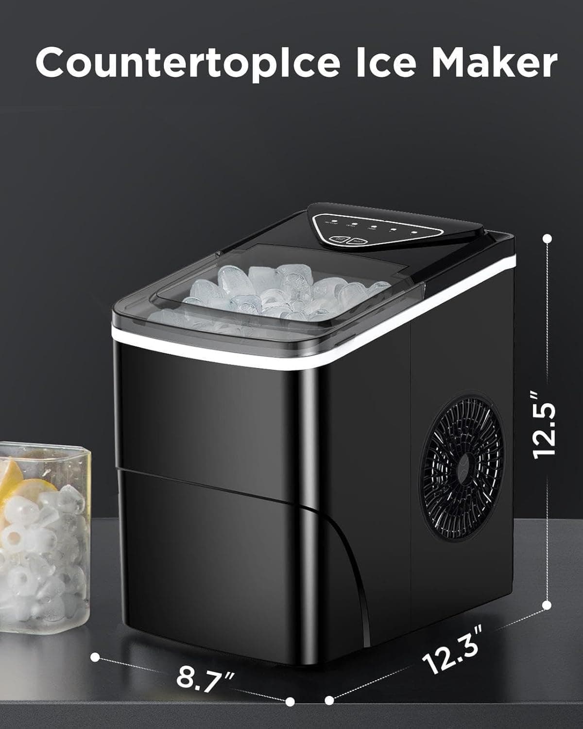 Totnz Countertop Ice Maker Machine, 26lbs in 24Hrs, 9 Ice Cubes Ready in 6 Mins, Auto-Cleaning Portable Ice Maker with Basket and Scoop, for Home/Kitchen/Camping/RV Ink Black 26lbs - Image 7