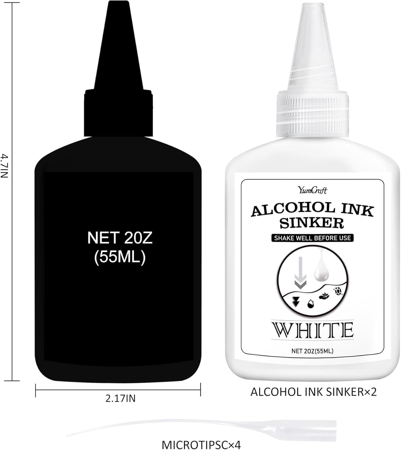 White Alcohol Ink for Epoxy Resin - 4 Ounce White Color Alcohol-Based Resin Ink for Resin Petri, Resin Tumblers, Coaster Making, White Alcohol Paint Epoxy Resin Pigment for Painting, Yupo, Resin Art - Image 3