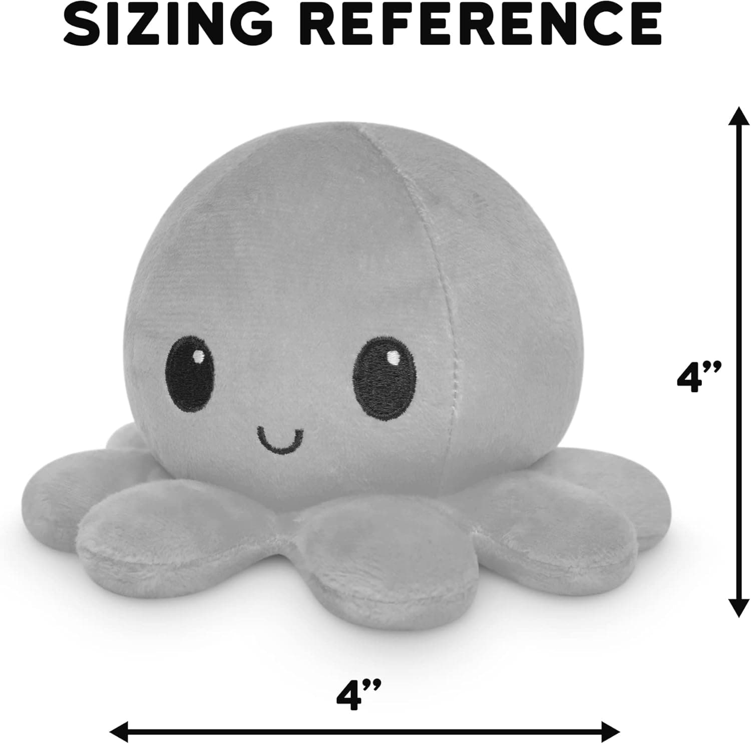 TeeTurtle - The Original Reversible Octopus Plushie - Glow in the Dark - Cute Sensory Fidget Stuffed Animals That Show Your Mood Black + Glow in the Dark - Image 4