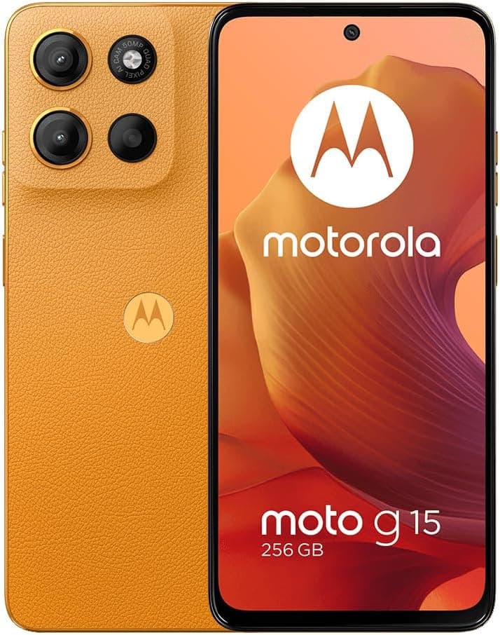 Motorola Moto G15 4G LTE (XT2521-2) 4+256GB Dual Sim | GSM Unlocked | International Model | for T-Mobile, Metro PCS, Mint & Tello - (Orange) - Image 2