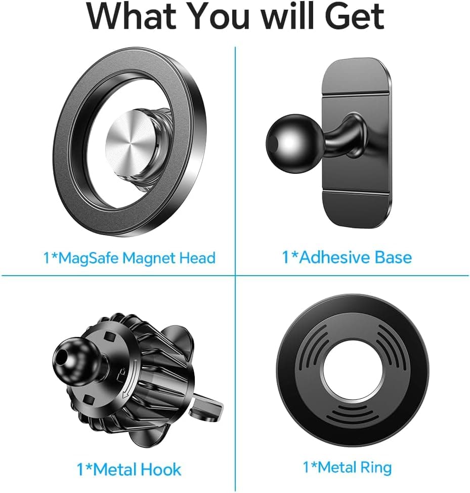 Kaistyle for Magsafe Car Mount【20 Strong Magnets】Magnetic Phone Holder for Car Phone Holder Mount Dash Mounted Holders Cell Phone Holders for Your Car Accessories for Women Men for iPhone 17 16 15 14 Black - Image 9