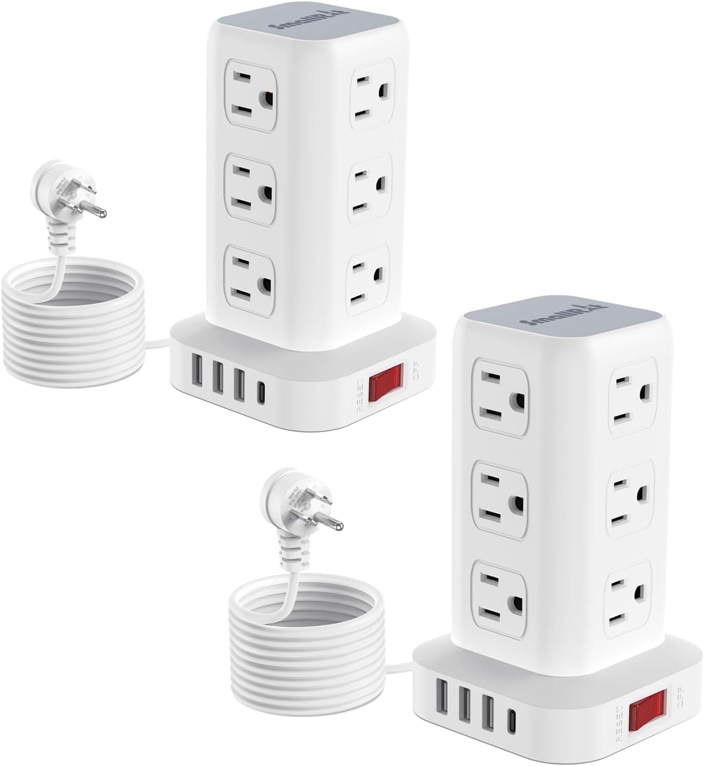Power Strip with 12 Outlets 4 USB (1 USB C), 6.5Feet Extension Cord with Multiple Outlets, Charging Station