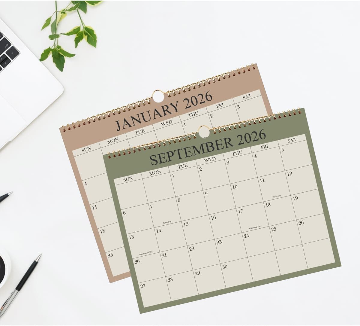 2026 Calendar - Wall Calendar 2026-2027 from January 2026 - June 2027, 18 Months Calendar with Premium Paper, Twin-Wire Binding & Hanging Hook, 8.5" x 11", Green 8.5" x 11" Cyan - Image 4