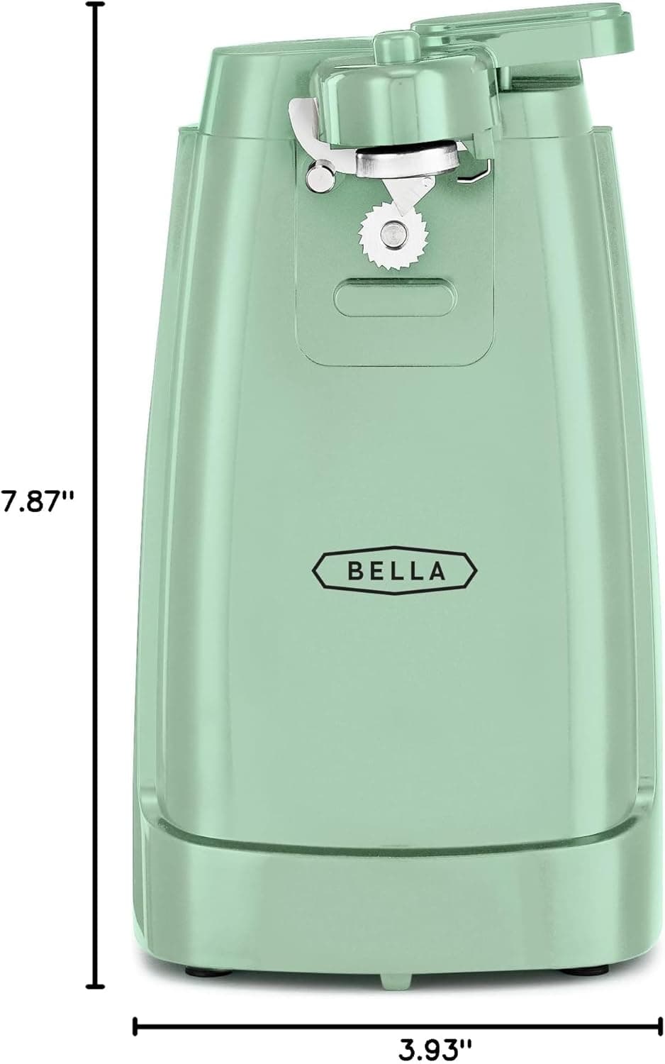 BELLA Electric Can Opener and Knife Sharpener, Multifunctional Jar and Bottle Opener with Removable Cutting Lever and Cord Storage, Stainless Steel Blade, Sage - Image 9