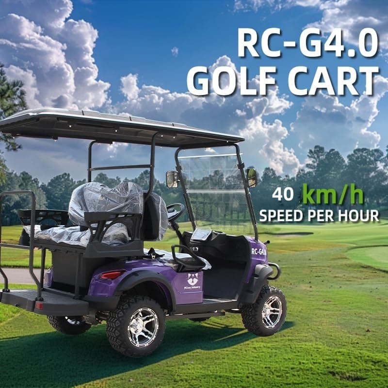 Electric Golf Cart with Battery, Intelligent Charging for 12 Hours Can Travel Up to 50 Miles, Spring Damping, Equipped with Reversing Image, Colorful Delivery, US Inventory - Image 5