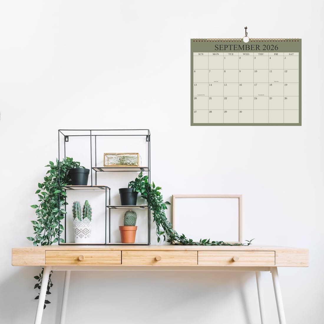 2026 Calendar - Wall Calendar 2026-2027 from January 2026 - June 2027, 18 Months Calendar with Premium Paper, Twin-Wire Binding & Hanging Hook, 8.5" x 11", Green 8.5" x 11" Cyan - Image 5