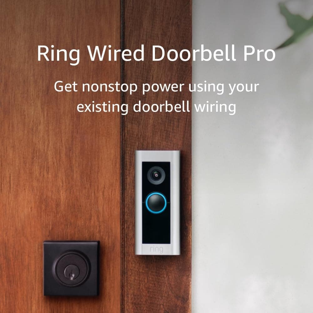 Ring Wired Doorbell Pro – Best-in-class with cutting-edge features (existing doorbell wiring required) 1 doorbell Doorbell only