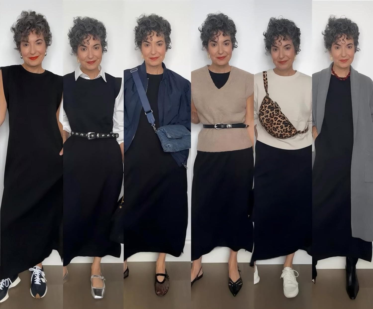 GRECERELLE 2025 Women Year-Round Casual Round Neck Loose Split Wrinkle-Free Long Maxi Vacation Dress with Pockets (XS-3XL) Medium Black - Image 4