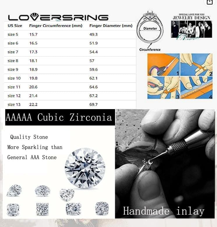 TWO RINGS Wedding Ring Sets His And Hers Promise Ring Couples Bridal Sets Women 925 Sterling Silver square Cz Man Stainless Steel Brushed Finished Wedding Bands White women's size 8 & men's size 11 - Image 5