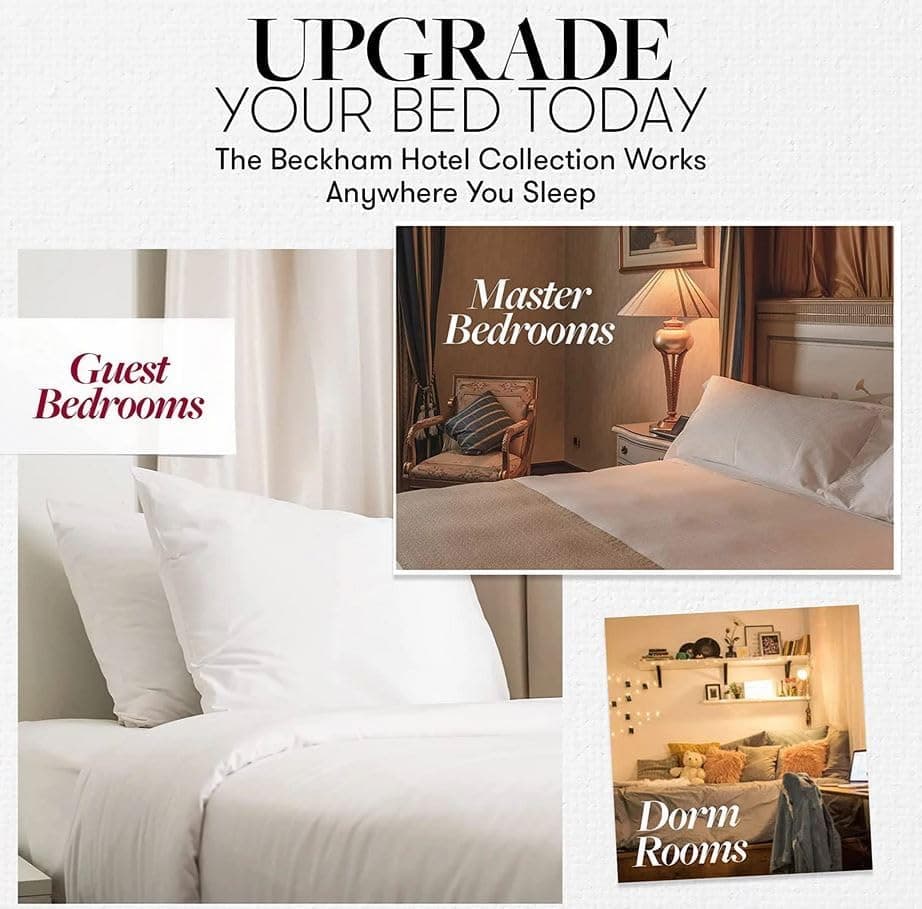 Beckham Hotel Collection Bed Pillows Standard/Queen Size Set of 2 - Original Soft Down Alternative Pillow for Sleeping - Soft Support for Back, Stomach or Side Sleepers Queen / Standard White - Image 10