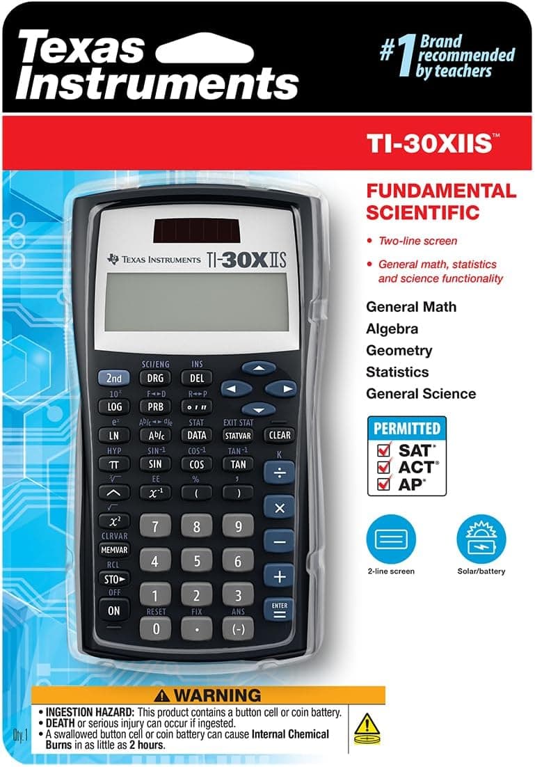 Calculadora Científica Texas Instruments TI-30XIIS, Negra con Acabados Azules (30XIIS/TBL/1L1/BK) Azul Oscuro - Image 10