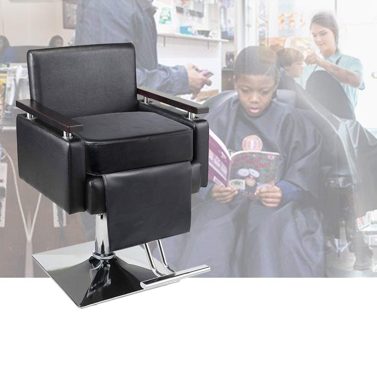 YOSHIKO Salon Booster Seat Cushion for Hair Cutting Salon Leather Pads, Boat Booster seat Cushion, Styling Chair Seat Booster, Barber Beauty Salon Spa Equipment Black Medium Size - Black - Image 3