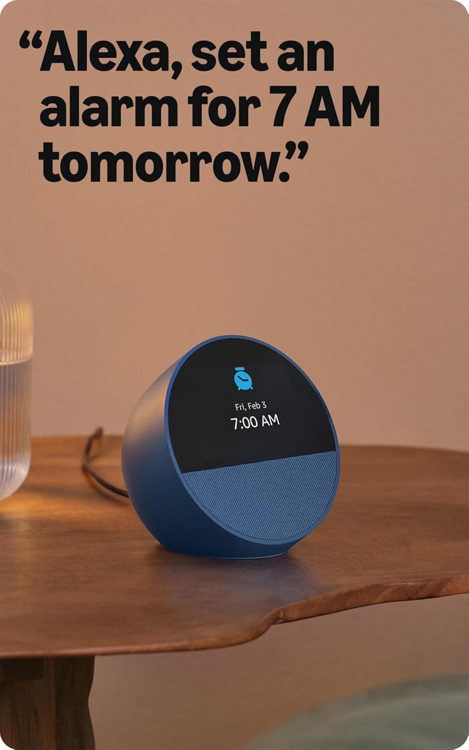 Amazon Echo Spot, Great for nightstands, offices and kitchens, Smart alarm clock with Alexa, Black Black Device only - Image 7