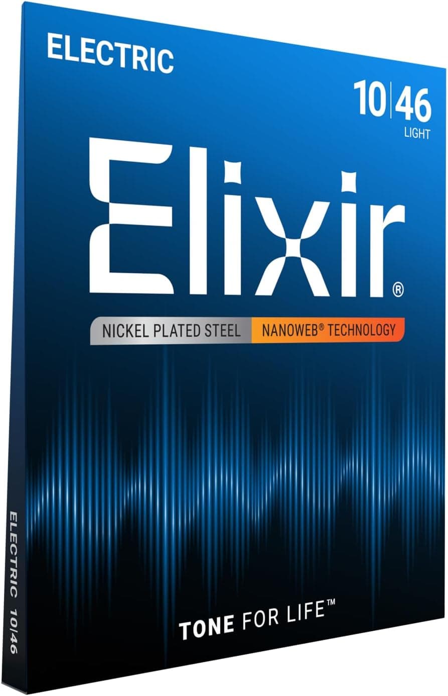 Elixir Strings, Electric Guitar Strings, Nickel Plated Steel with NANOWEB Coating, Longest-Lasting Bright Tone with Comfortable Feel, 6 String Set, Light 10-46 6 String Set Light (.010-.046) - Image 2