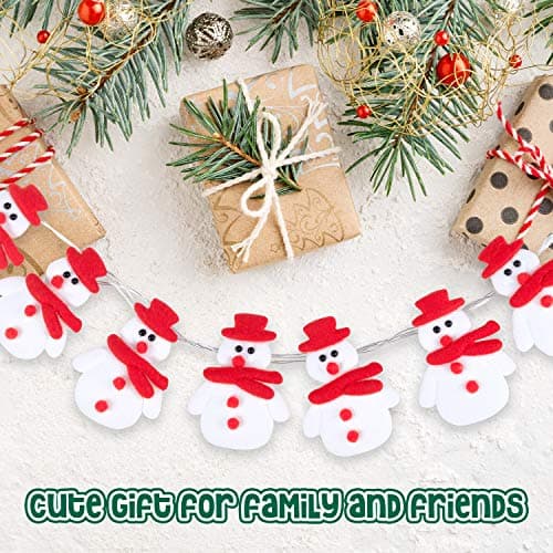 ZAUGONTW Christmas Snowman String Lights - 10 LEDs 5.4ft Waterproof Light Up String Lights, Short Plush Lights for Christmas Decorations (Battery Operated) - Image 4