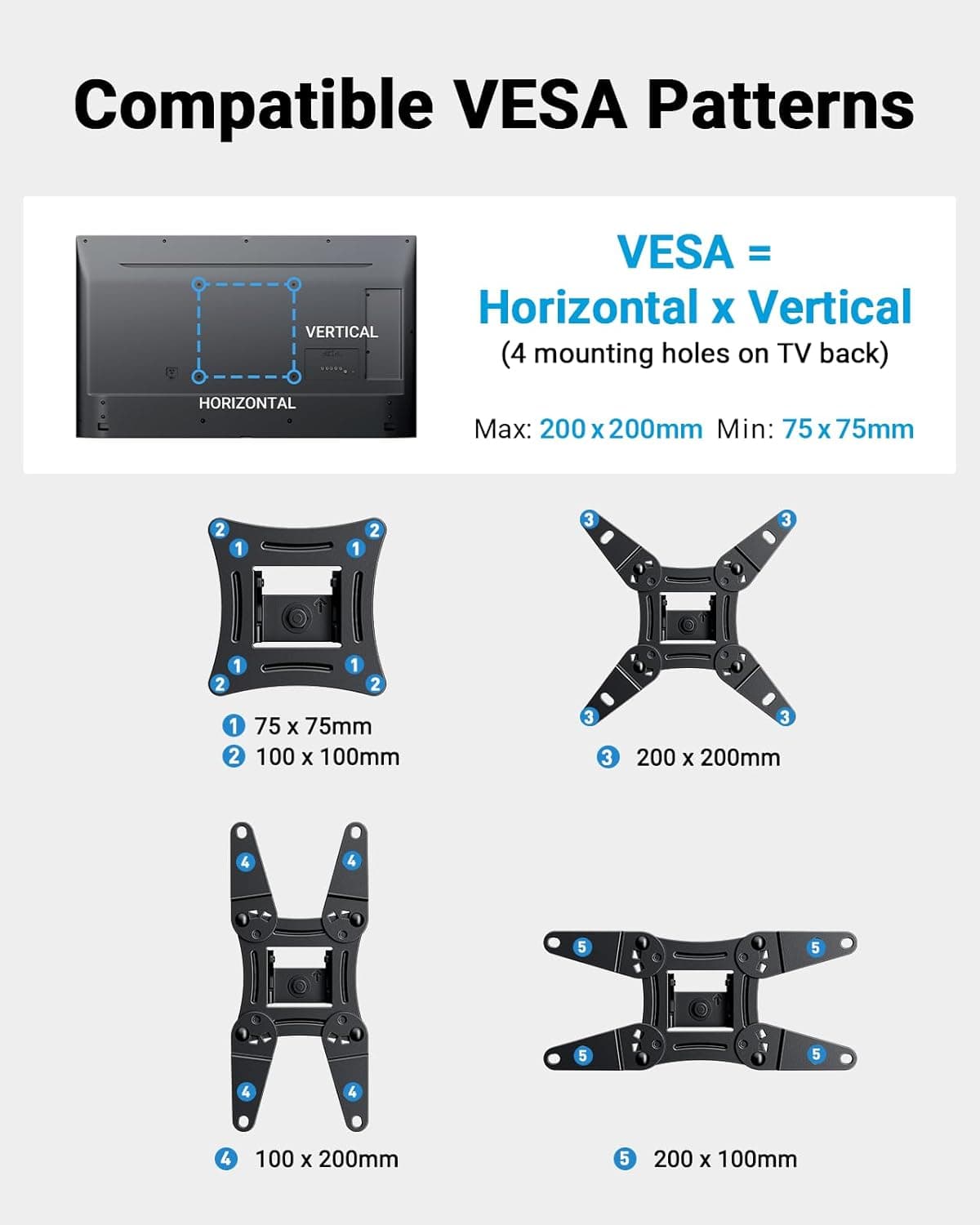 Soporte de Pared de Movimiento Completo Pipishell para Echo Show 21/15 y Televisores & Monitores de Pantalla Plana Curva de 13-43 Pulgadas, VESA Máx 200x200mm hasta 44lbs, Soporte de Pared para TV con Rotación, Inclinación y Extensión para TV de 13-43 Pulgadas sin LED - Image 3