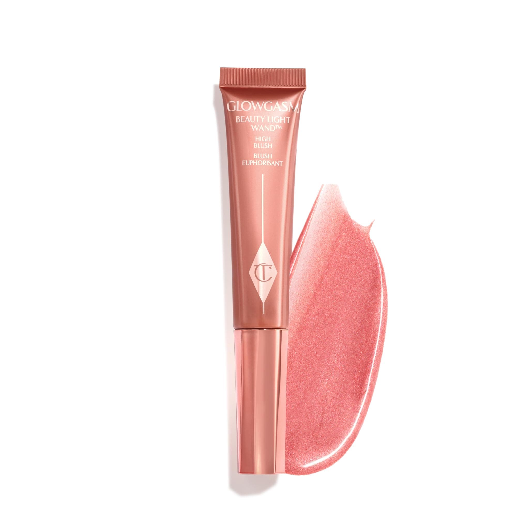 Charlotte Tilbury Beauty Light Wand Liquid Highlighter Makeup - Soft-Focus Highlighter & Blush for Cheeks - Pearlescent, Weightless Radiant Finish Pinkgasm