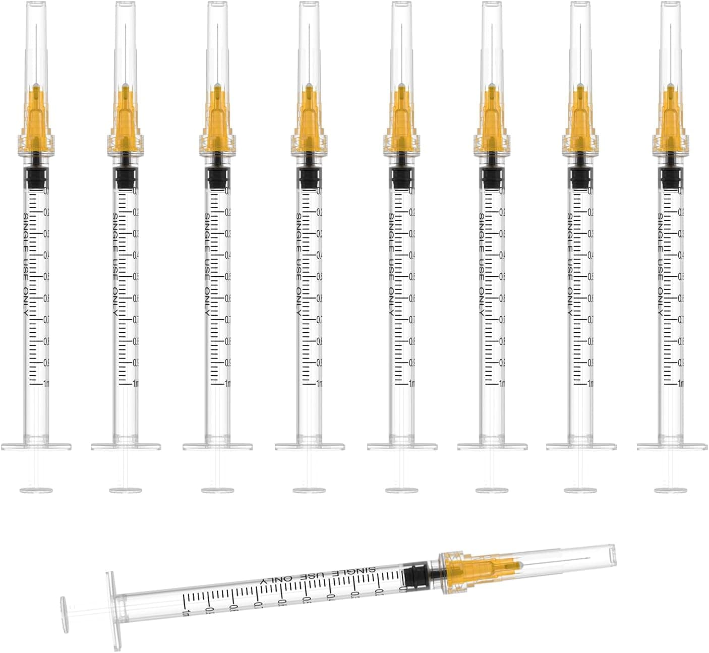 25 Gauge 1 inch Needle with Syringe 30Pack ,1ml Luer Lock Disposable Syringes with Needle,Individually Wrapped 1ml 25G 1inch 30 - Image 2