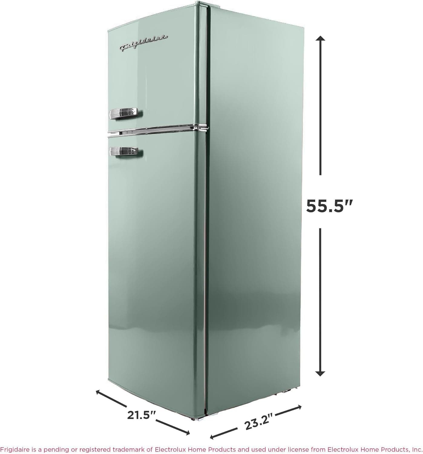 Frigidaire EFR753 Retro Apartment Size Refrigerator with Top Freezer - 2 Door Fridge with 7.5 Cu Ft of Storage Capacity, Adjustable Spill-Proof Shelves, Door & Crisper Bins, Mint MINT Double Door Fridge - Image 7