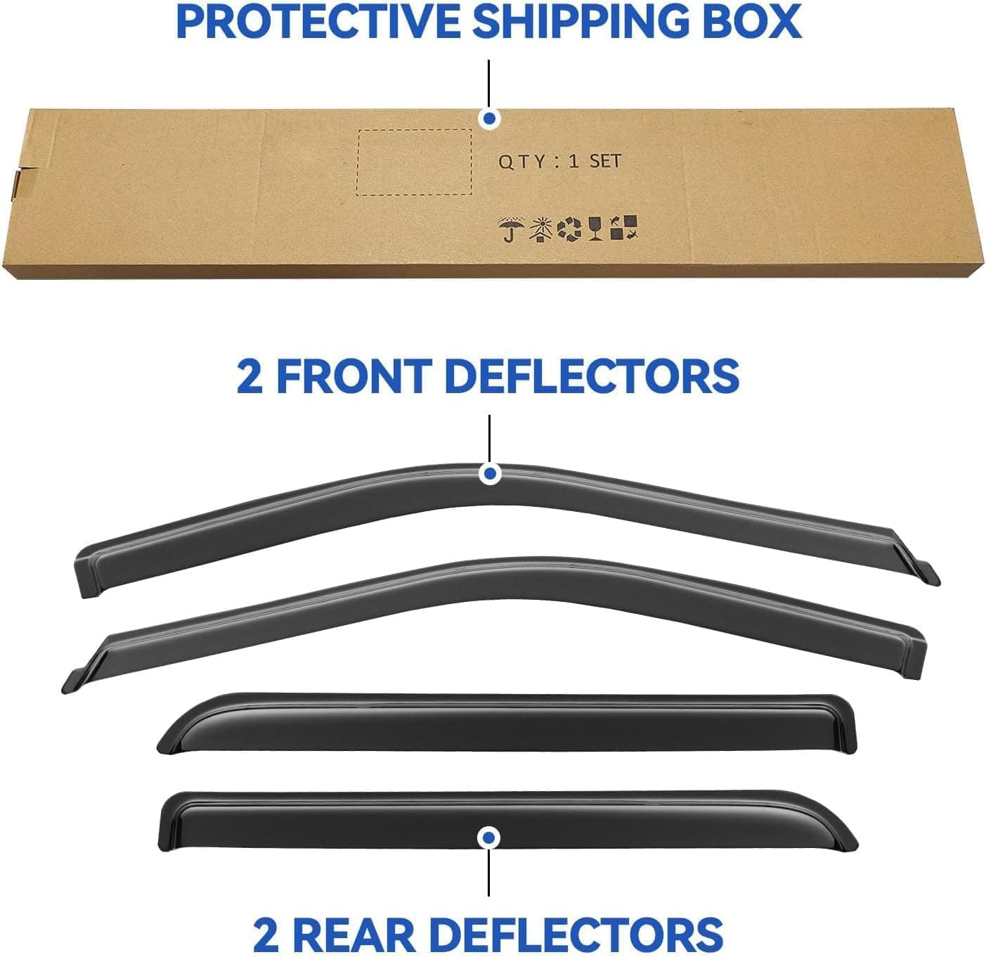 Deflectores de Ventana para Lluvia para Ford F150 SuperCrew 2015-2025, Sombrillas para Lluvia y Sol, Deflectores de Ventilación para 2017-2025 F-150 Raptor F250 F350 F450 F550 Super Duty Crew Cab, para Cabinas de Tamaño Completo 2015-2025 f150 SuperCrew - Image 8