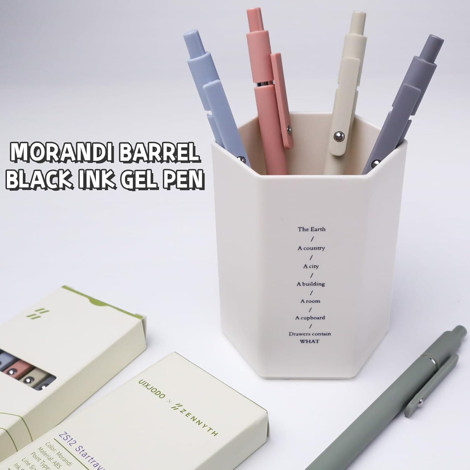 Bolígrafos de Gel, 5 Pcs Bolígrafos de Tinta Negra 0.5mm Punta Fina para Escritura Suave, Bolígrafos de Alta Gama para Diarios y Toma de Notas, Lindos Suministros de Oficina y Escuela, Regalos para Mujeres y Hombres (Morandi) 5 Pcs Morandi - Image 6