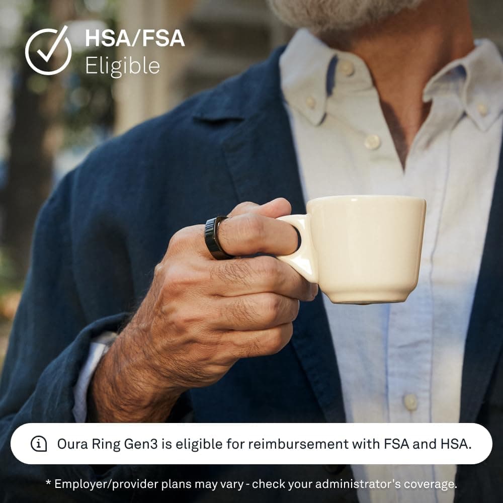 Oura Ring Gen3 Heritage - Black - Size 10 - Smart Ring - Size First with Oura Ring Gen3 Sizing Kit - Sleep Tracking Wearable - Heart Rate - Fitness Tracker - 5-7 Days Battery Life Heritage Black 10 - Image 7