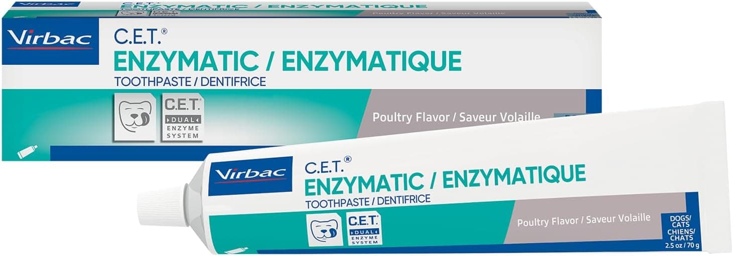 Virbac C.E.T. Enzymatic Toothpaste, Eliminates Bad Breath by Removing Plaque & Tartar Buildup, Best Pet Dental Care Toothpaste, Poultry Flavor, 2.5 oz tube - Image 2