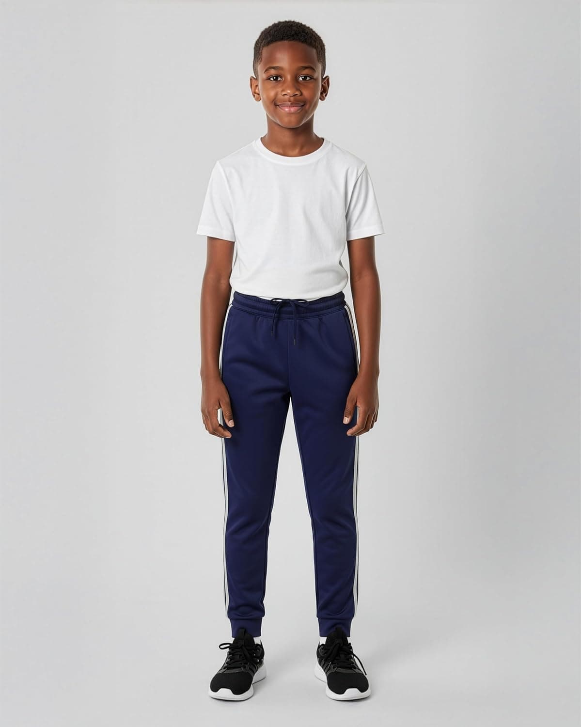 Real Essentials 3 Pack: Boys Joggers with Pockets – Boys Sweatpants Athletic Jogger Pants for Kids (Sizes 4–18) Large Set 1 - Image 5